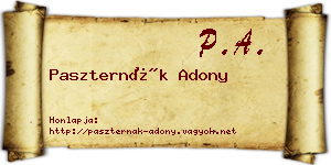 Paszternák Adony névjegykártya